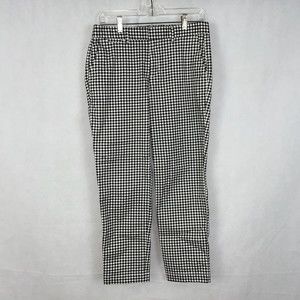 GAP Black/White Gingham Slim City Crop Work Pants Size 4